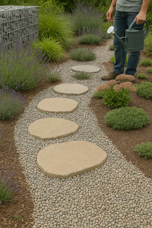 Sandstein Trittplatte Beige „Yellow“ 40 × 55 cm | Naturstein für Gartenwege